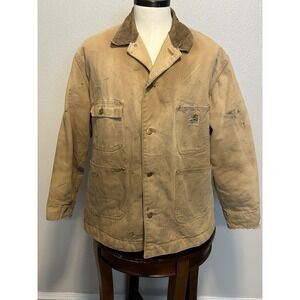 Vintage Carhartt Jacket Mens 48 Brown Red Quilt Lined Chore Barn Field‎ Coat